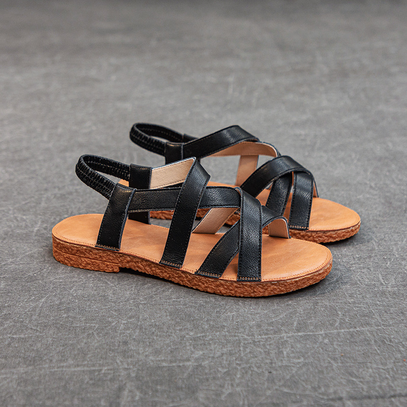 Soft-soled cowhide sandals