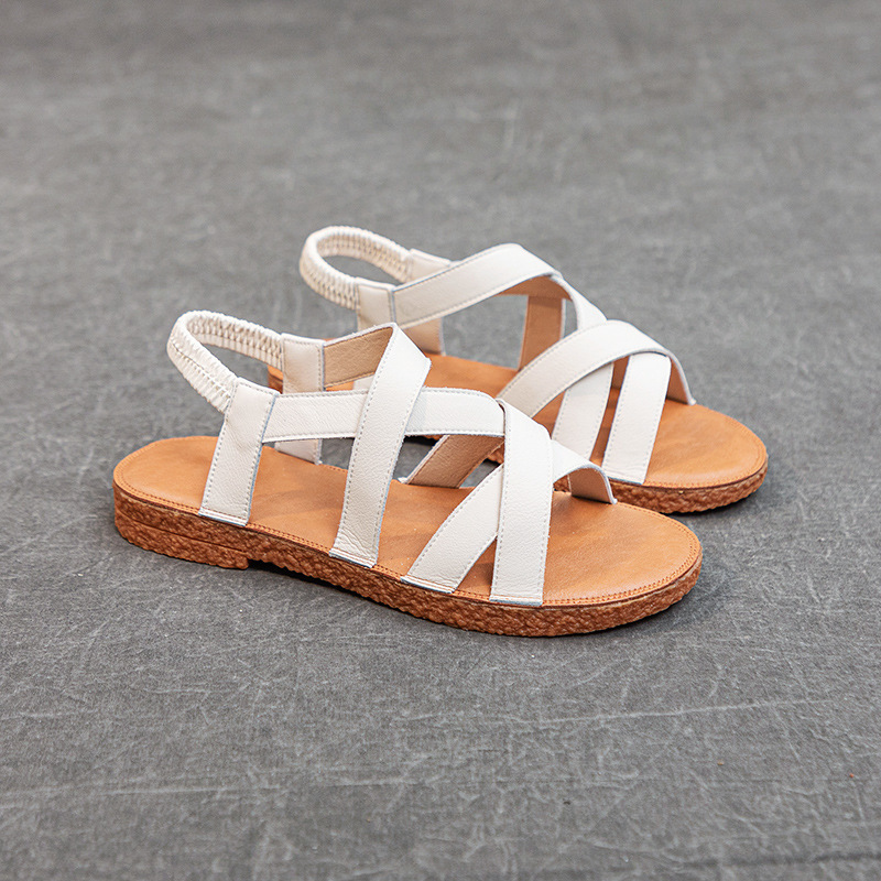 Soft-soled cowhide sandals