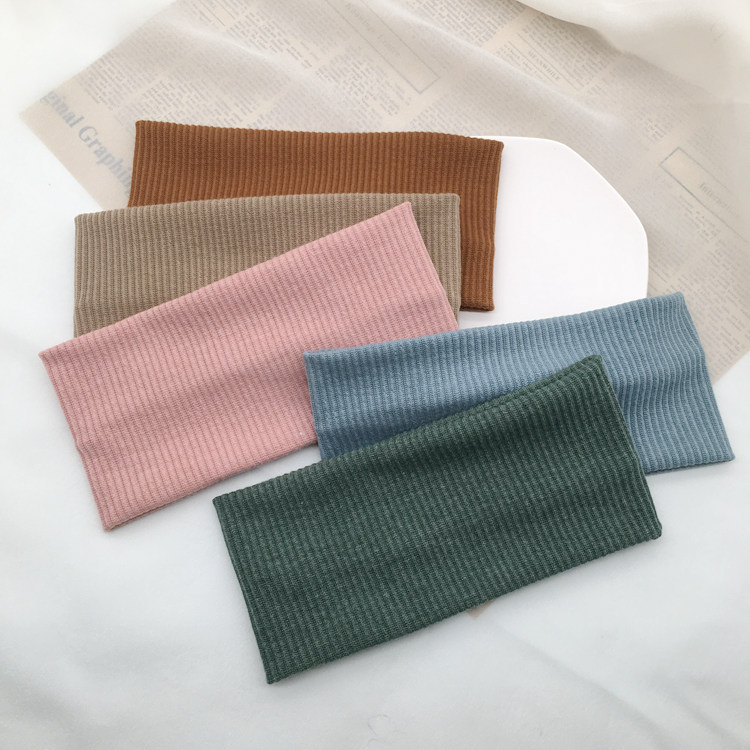 Solid color knitted headband