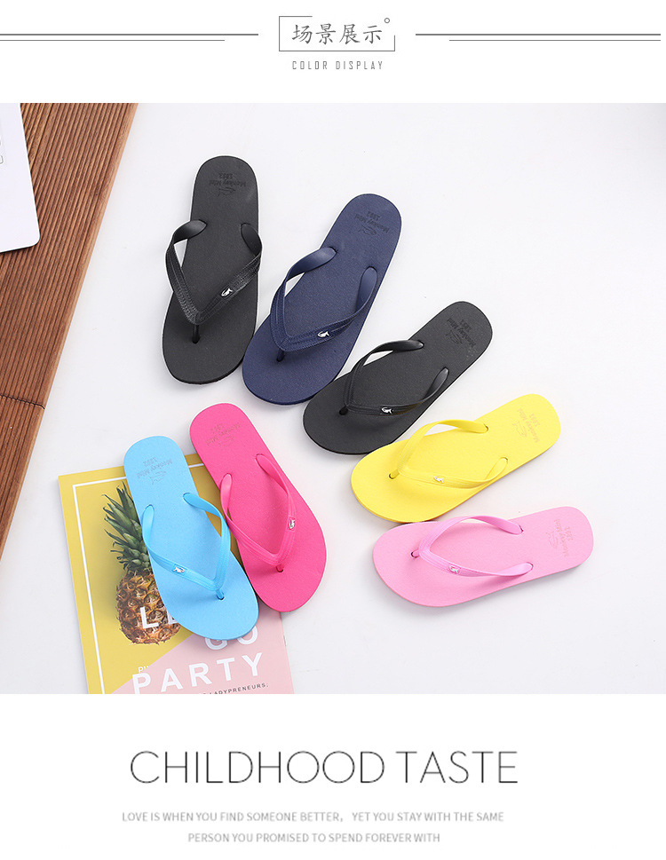 Solid color summer slippers