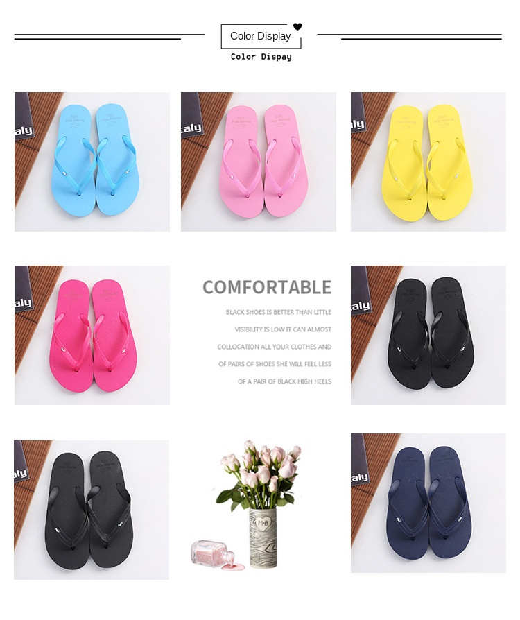 Solid color summer slippers