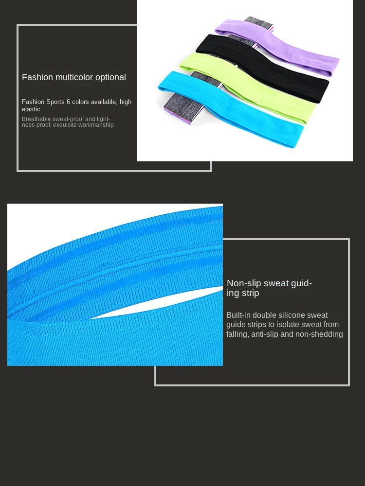 Sports headband Wicks sweat and non-slip running headband