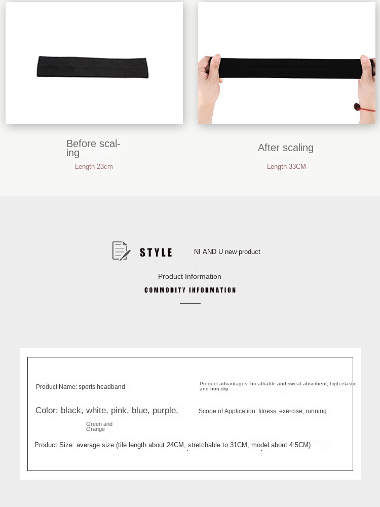 Sports headband Wicks sweat and non-slip running headband