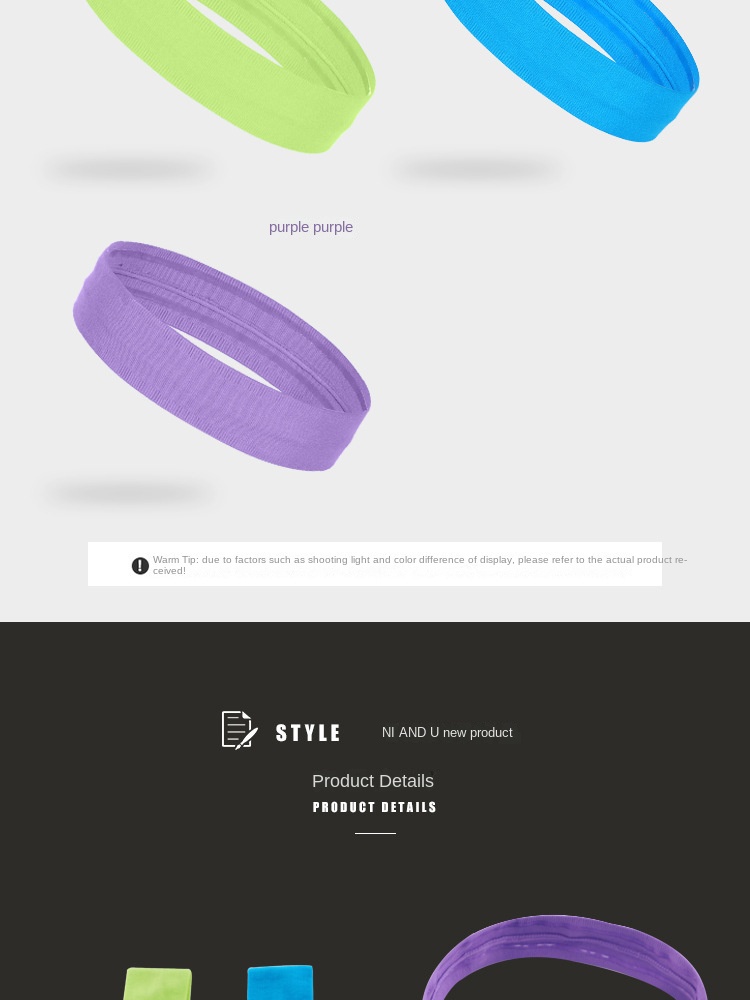 Sports headband Wicks sweat and non-slip running headband