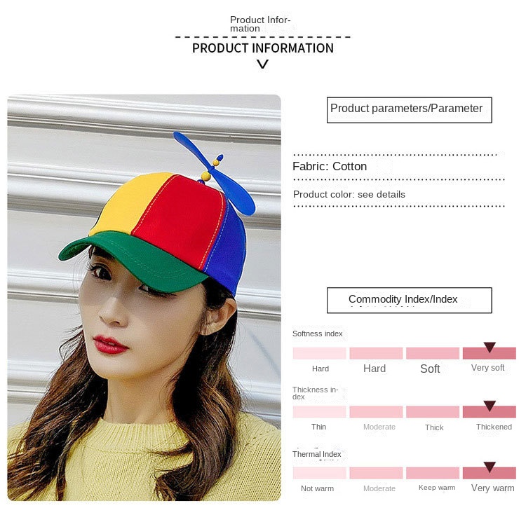 Spring and autumn fashion color bamboo dragonfly cap cartoon cute visor wholesale