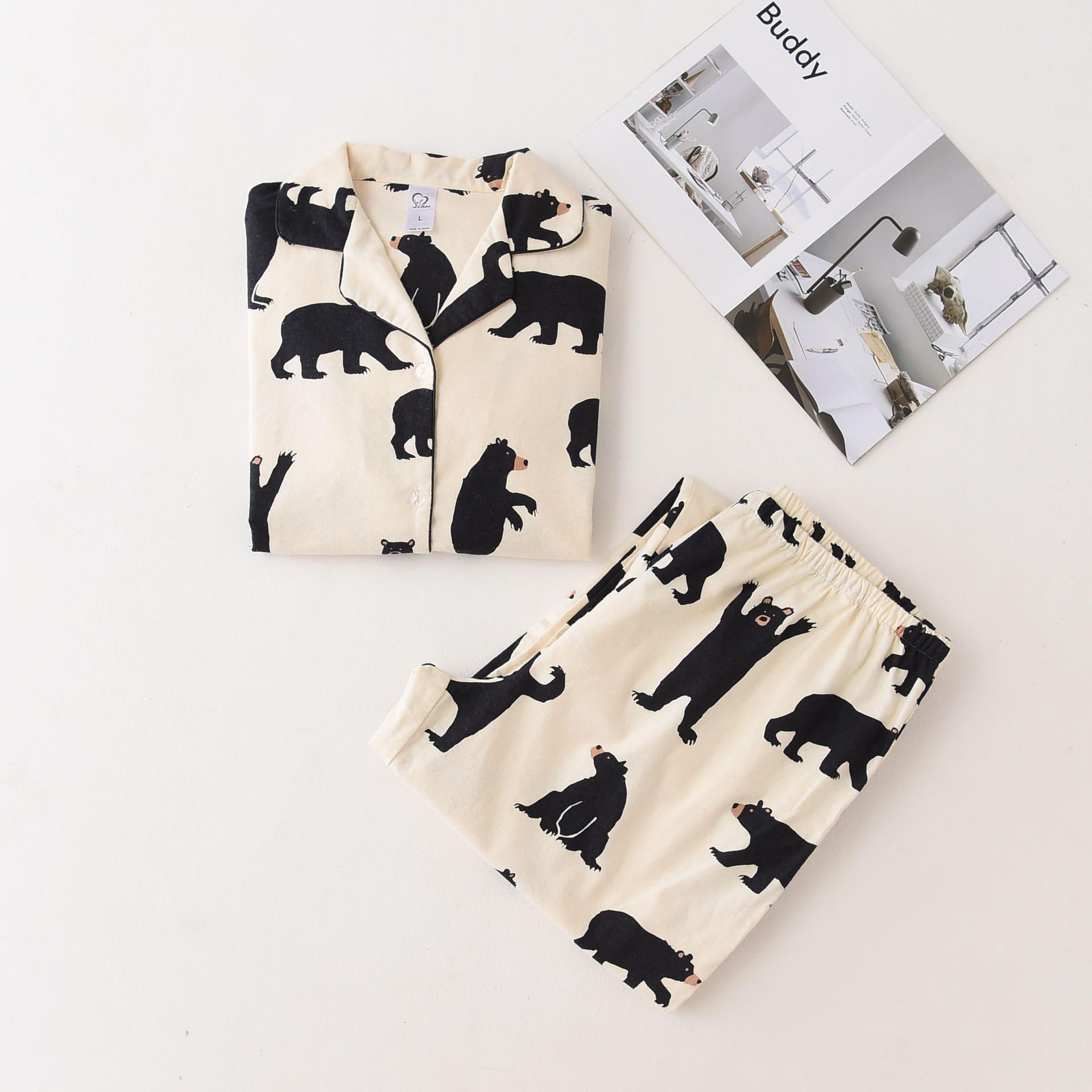Spring and winter cartoon pattern woolen homewear