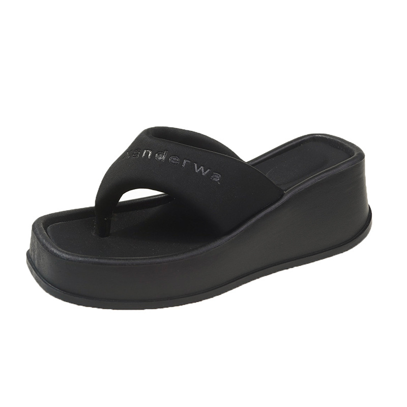 Square wedge toe herringbone slippers