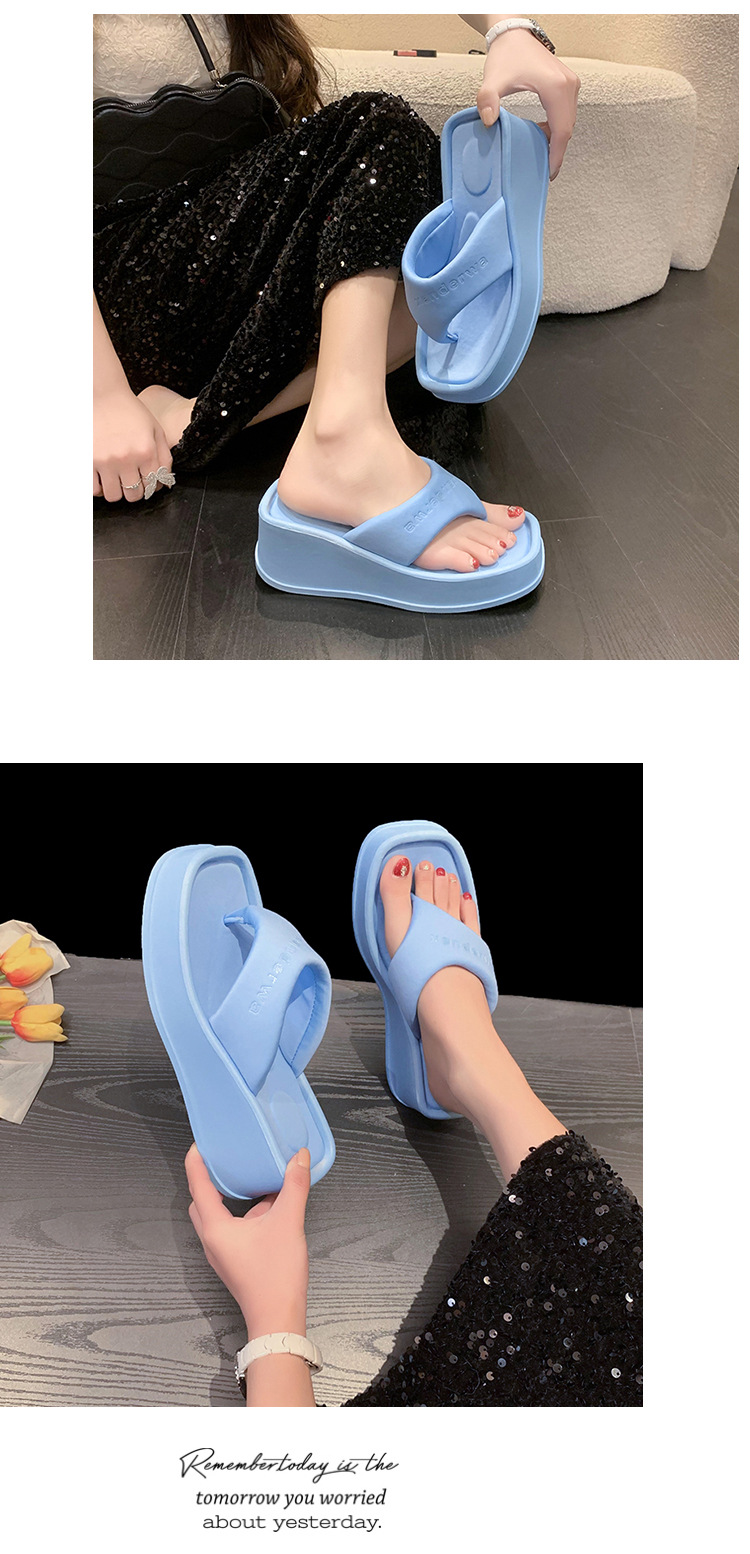 Square wedge toe herringbone slippers