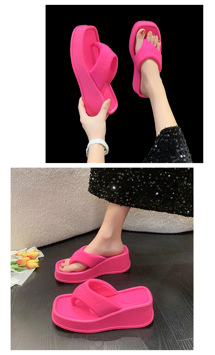 Square wedge toe herringbone slippers