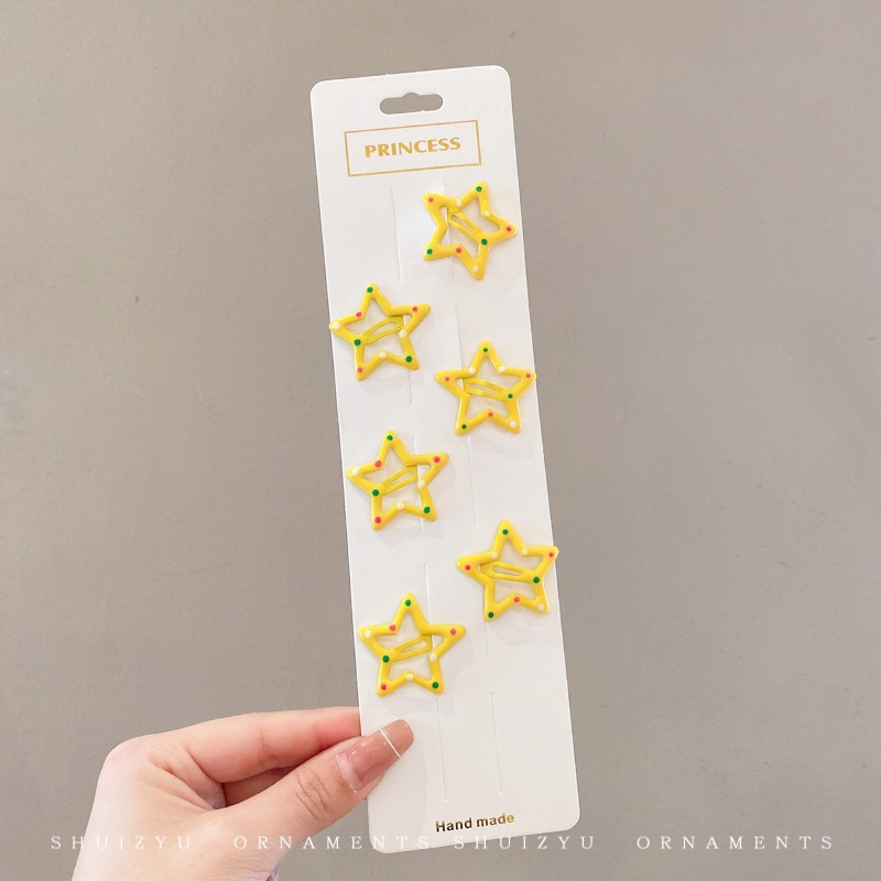 Star hairpin Children’s hair accessories Baby five-pointed star hairpin