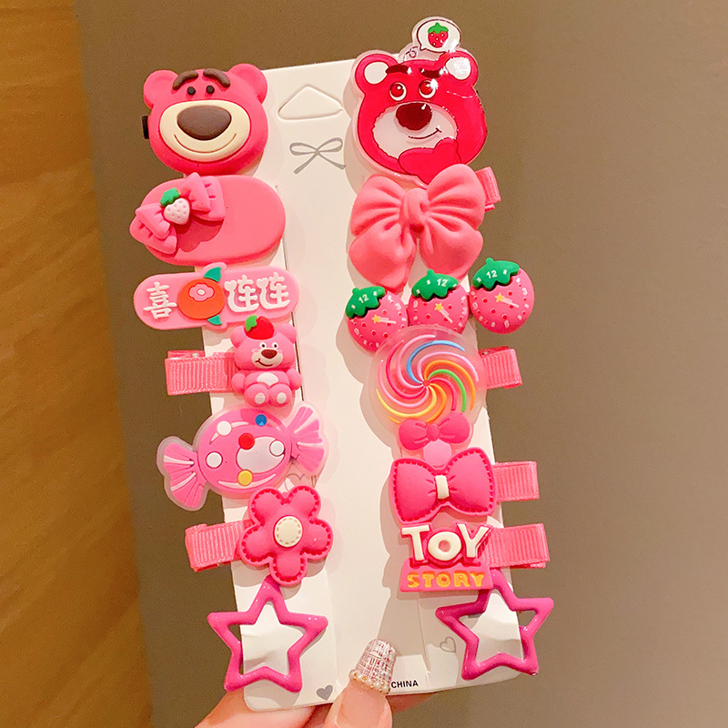 Strawberry Bear bobby pin for kids