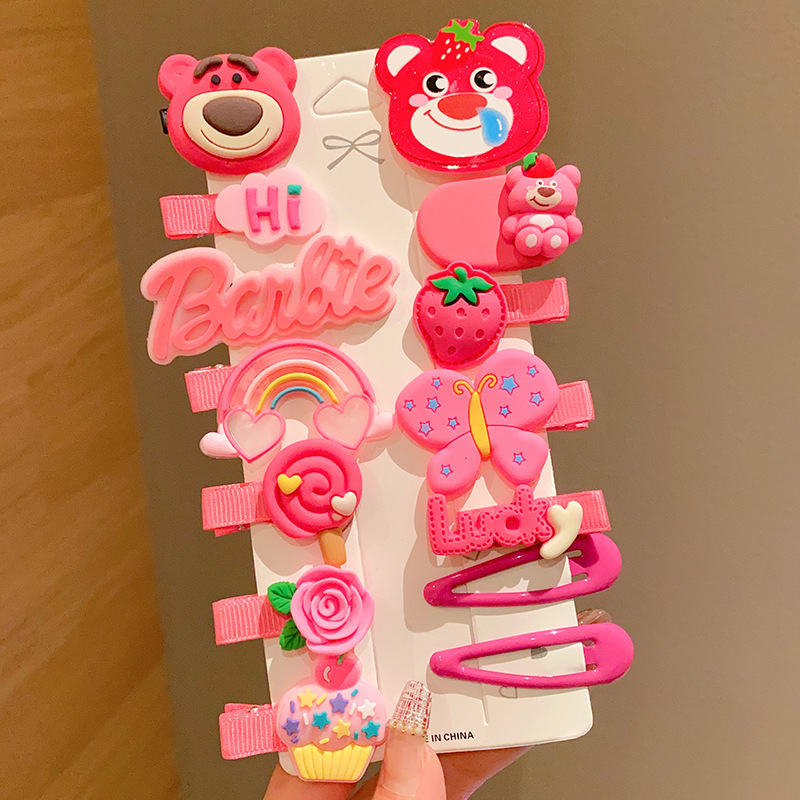 Strawberry Bear bobby pin for kids