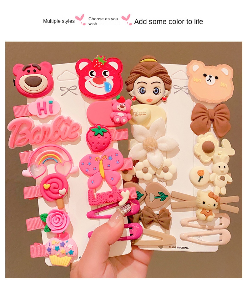 Strawberry Bear bobby pin for kids