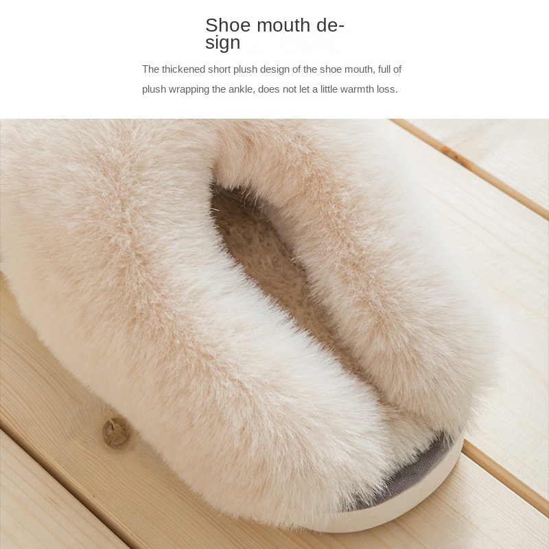 Suede cotton slippers
