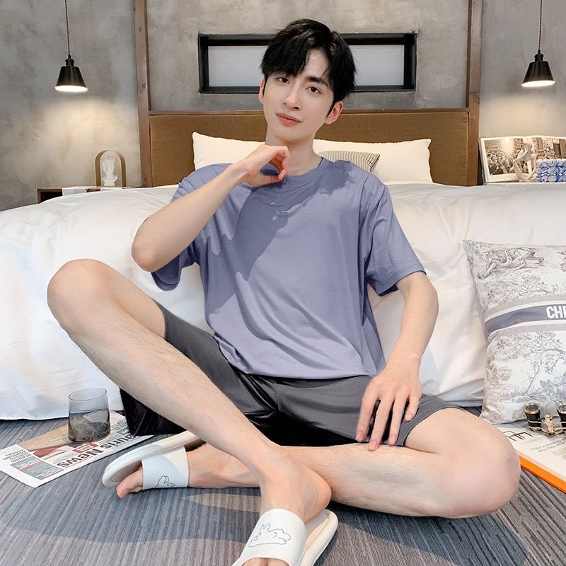 Summer Modal thin ice silk short sleeve set home wear