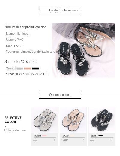 Summer flip-flops with diamond-encrusted herringbone for women