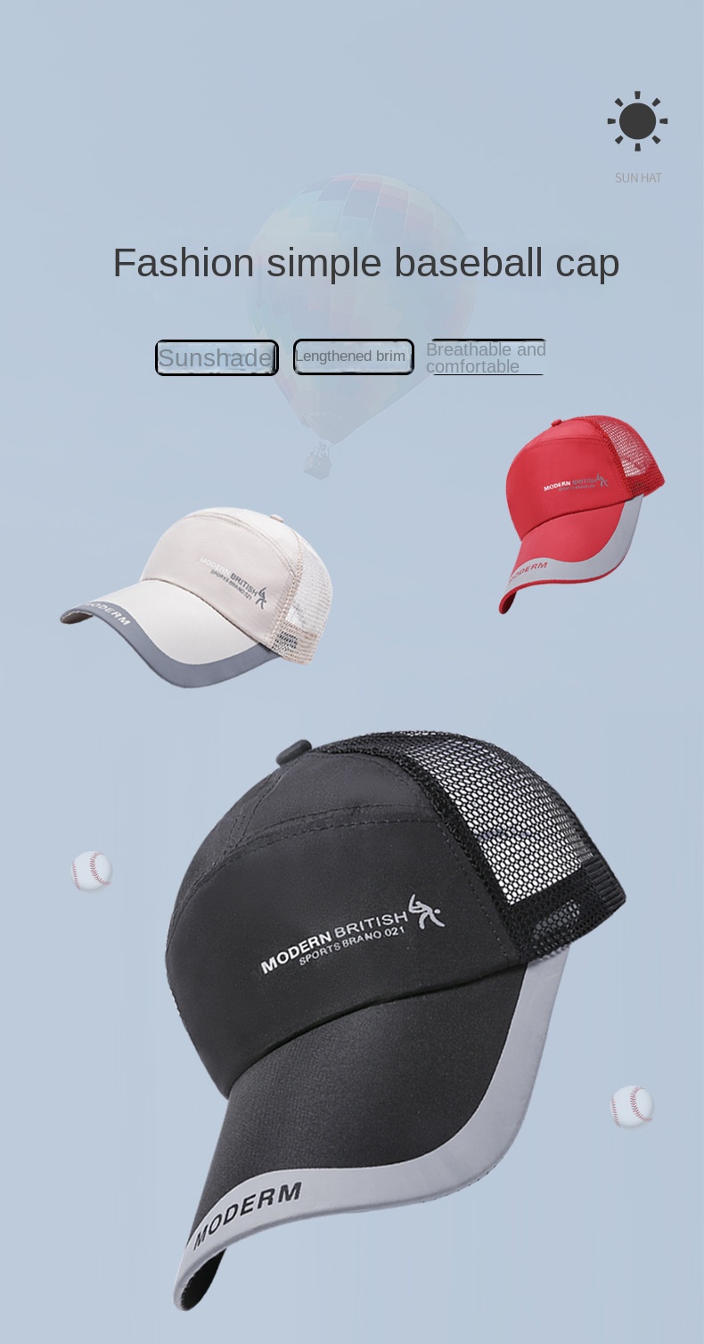 Summer outdoor breathable duck hat sun hat Sun hat baseball hat sun hat fisherman hat female wholesale