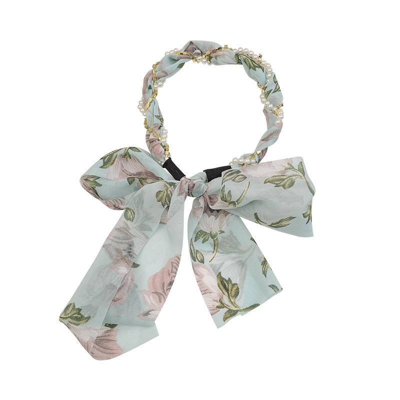 Summer ribbon floral streamer headband
