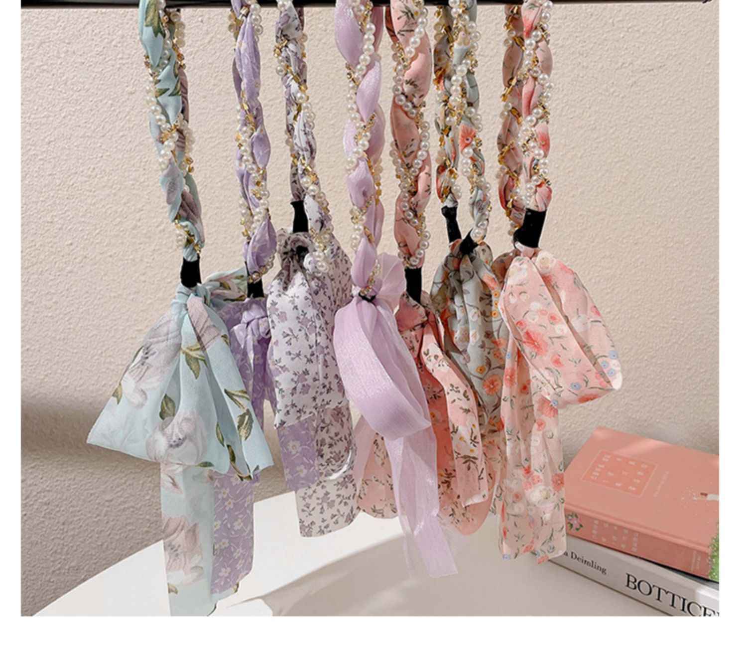 Summer ribbon floral streamer headband