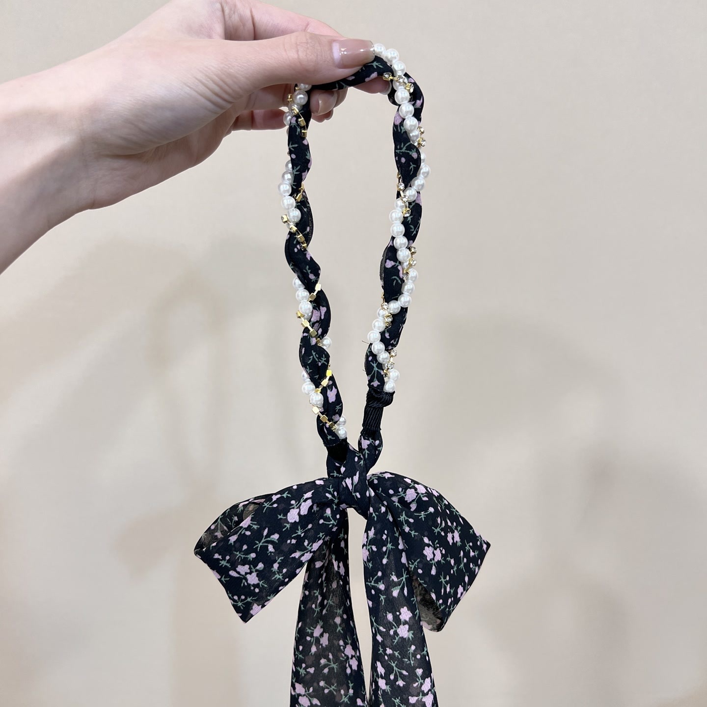 Summer ribbon floral streamer headband
