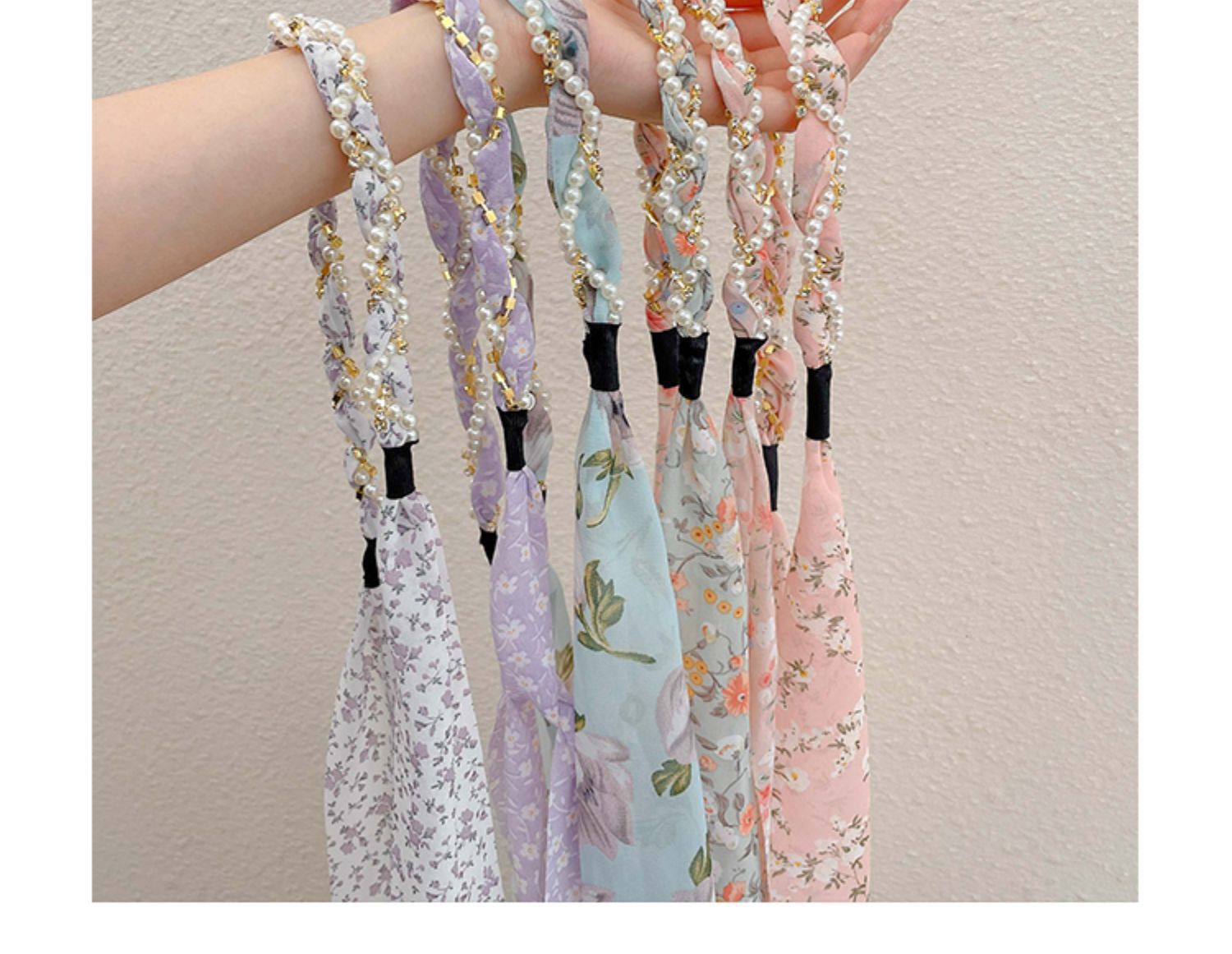 Summer ribbon floral streamer headband