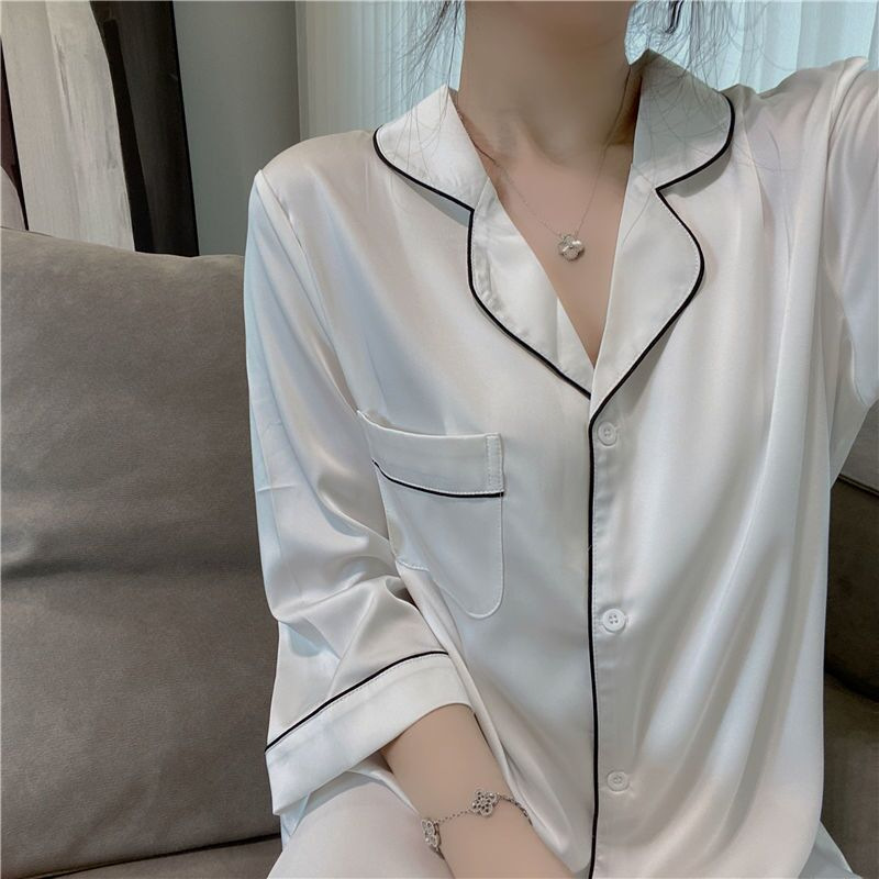 Summer silk-like black shirt dress