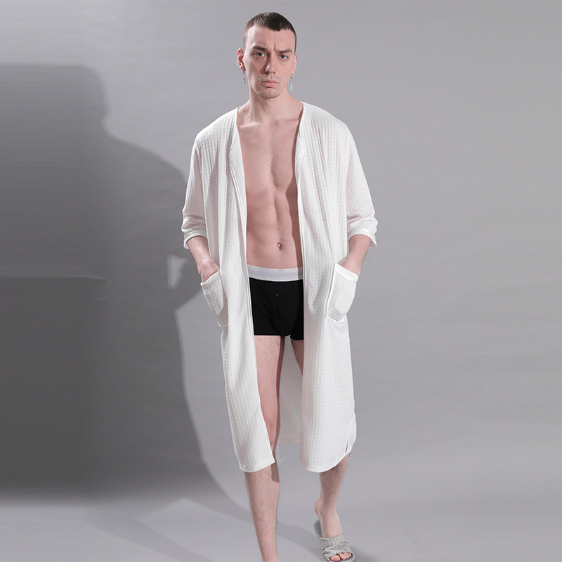 Summer thin women’s mid-length zipper nightdress