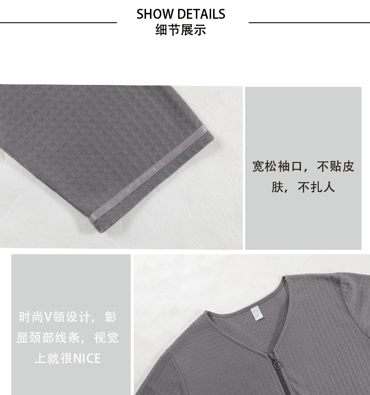 Summer thin women’s mid-length zipper nightdress