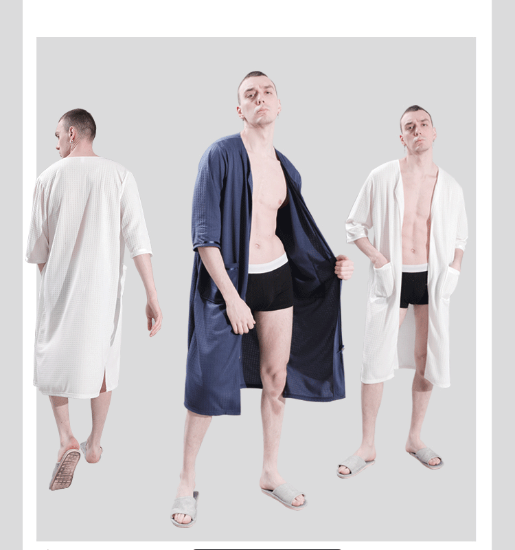 Summer thin women’s mid-length zipper nightdress