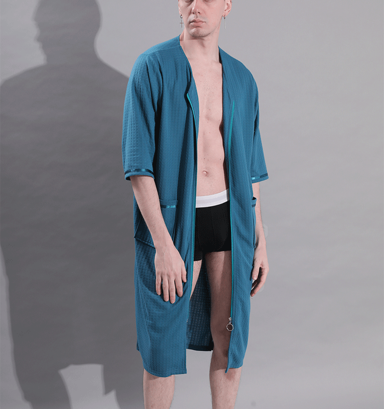 Summer thin women’s mid-length zipper nightdress