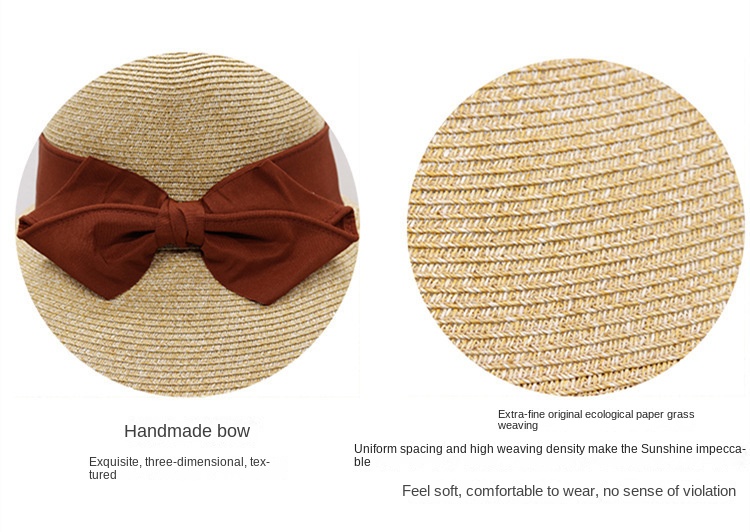 Sun protection UV sun protection bow straw hat