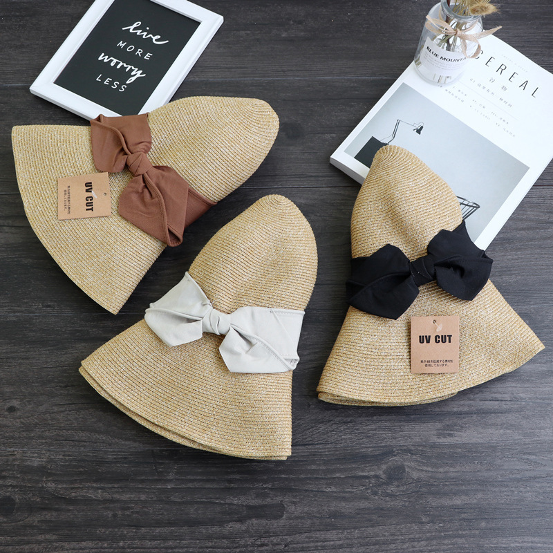Sun protection UV sun protection bow straw hat