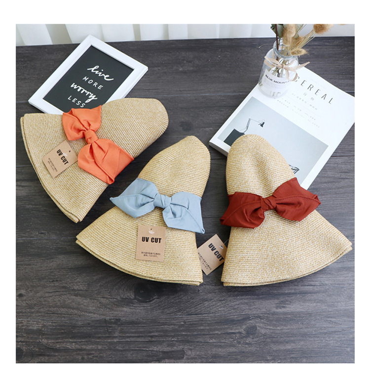 Sun protection UV sun protection bow straw hat