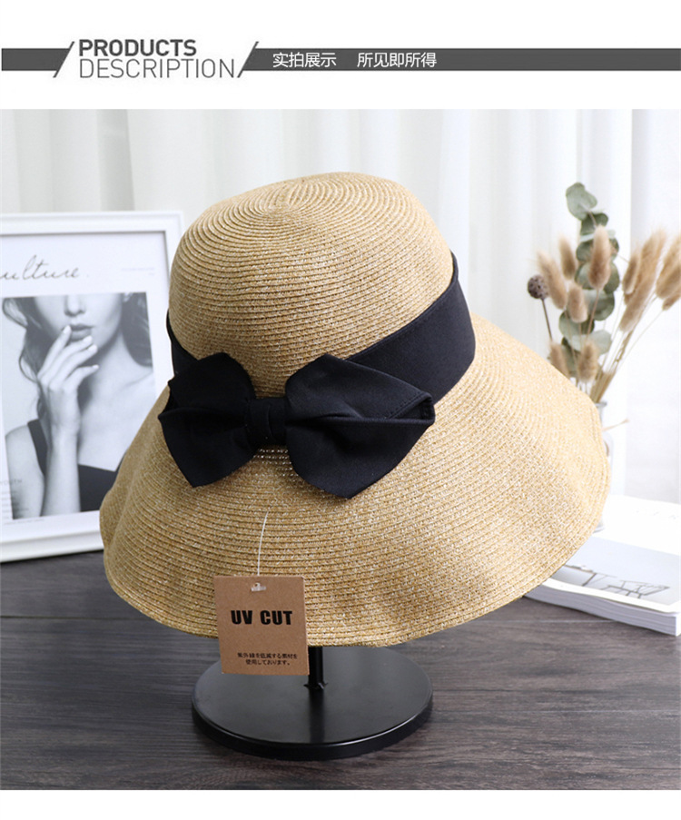 Sun protection UV sun protection bow straw hat
