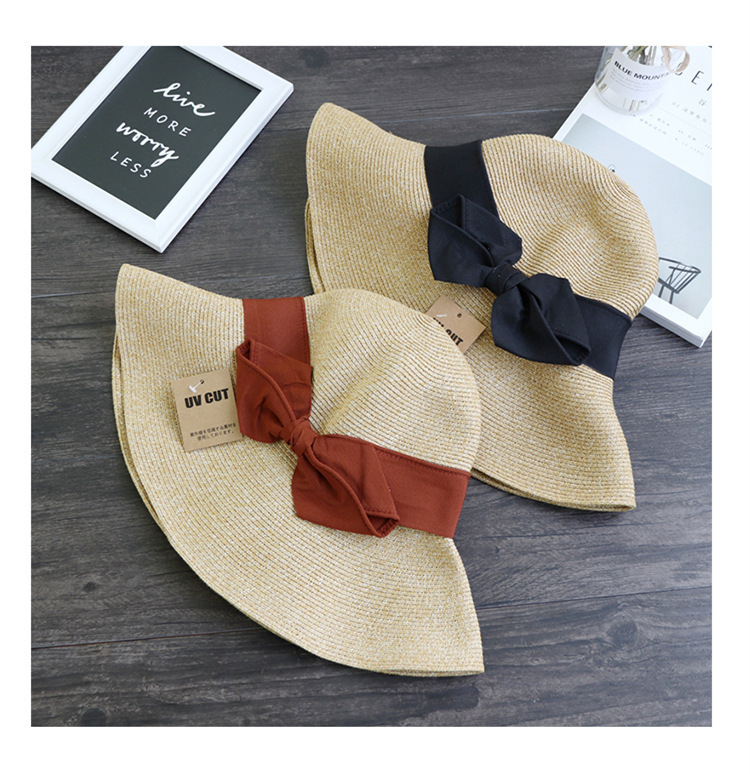 Sun protection UV sun protection bow straw hat