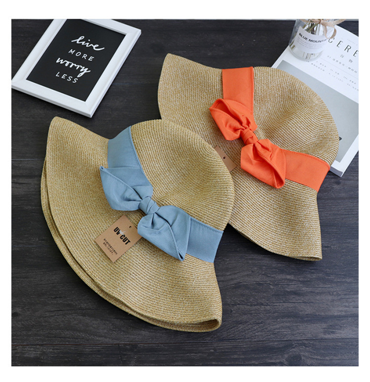 Sun protection UV sun protection bow straw hat