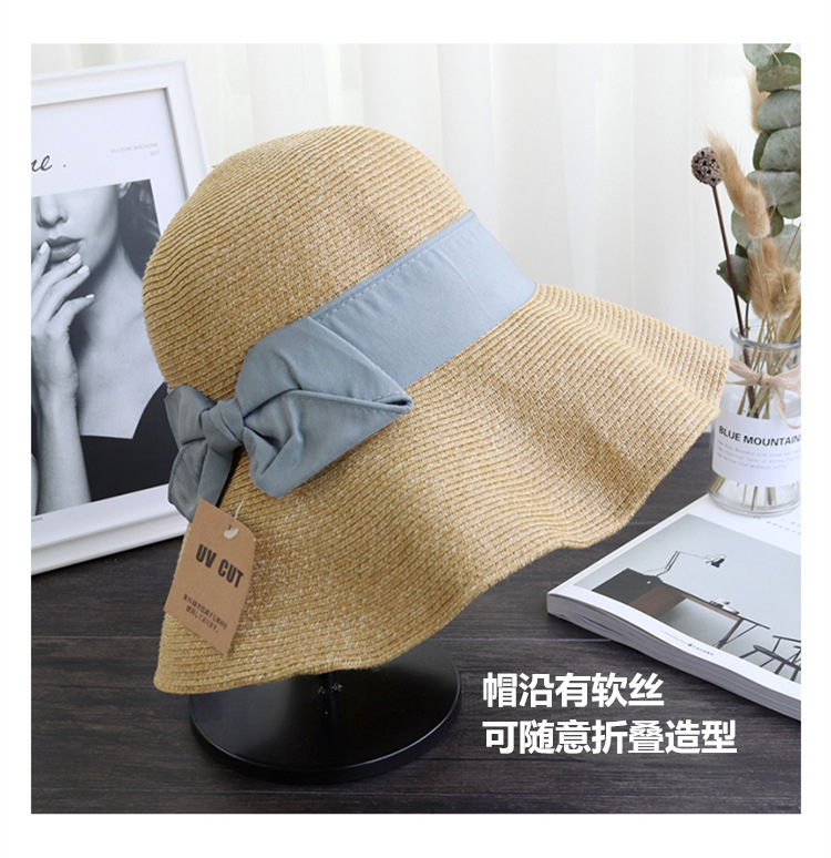 Sun protection UV sun protection bow straw hat
