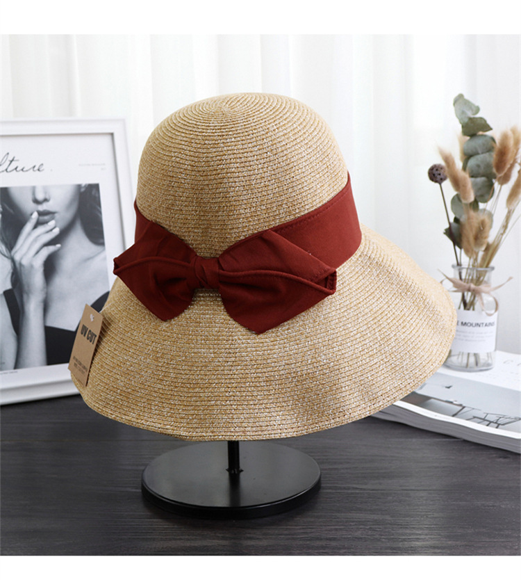 Sun protection UV sun protection bow straw hat