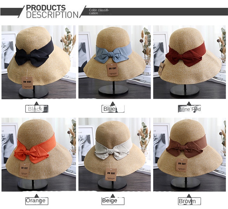 Sun protection UV sun protection bow straw hat