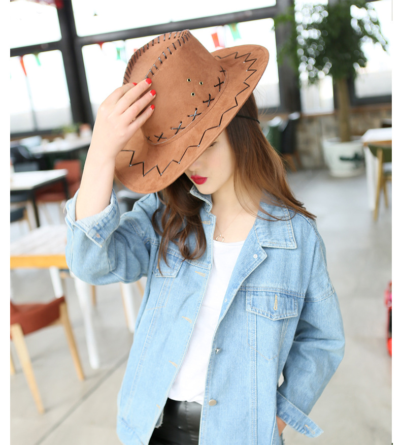 Sunblock hats for men and women with large bristles Western cowboy hats