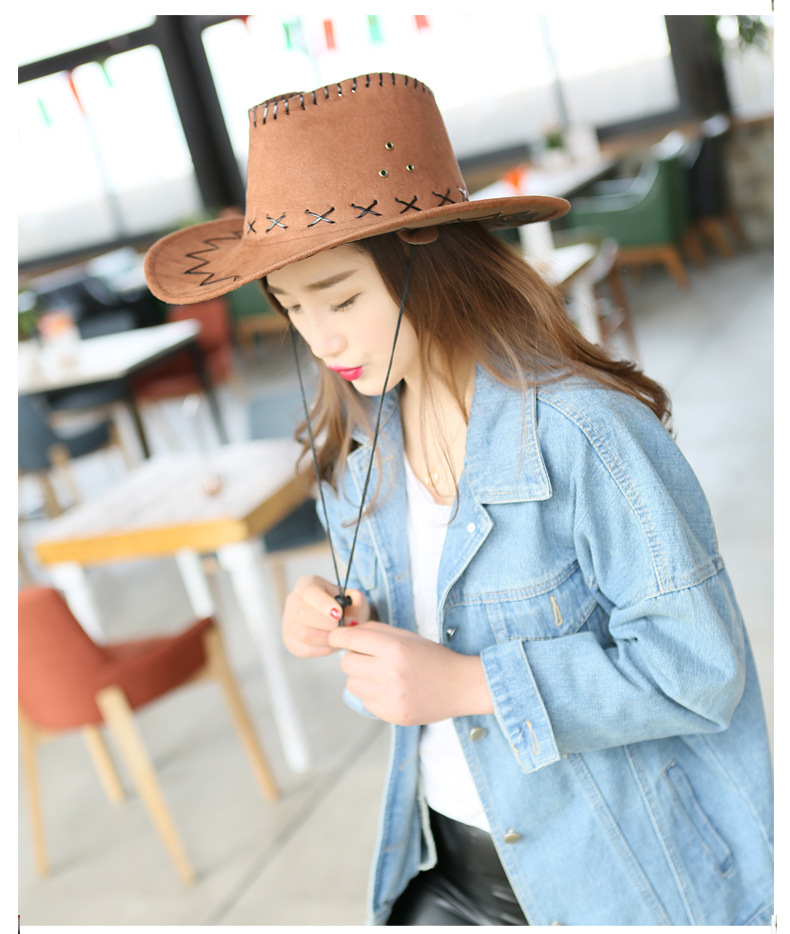 Sunblock hats for men and women with large bristles Western cowboy hats