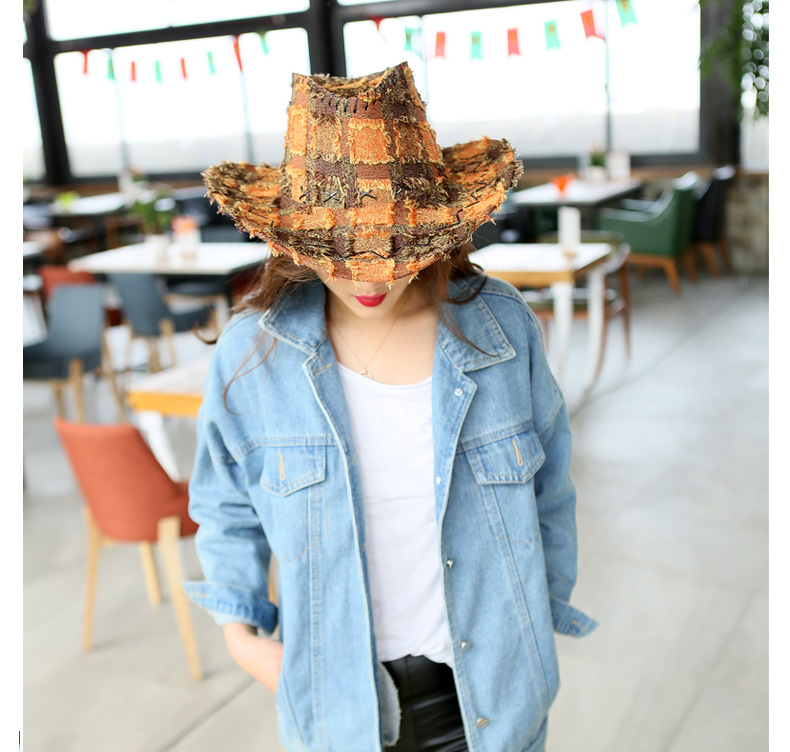 Sunblock hats for men and women with large bristles Western cowboy hats