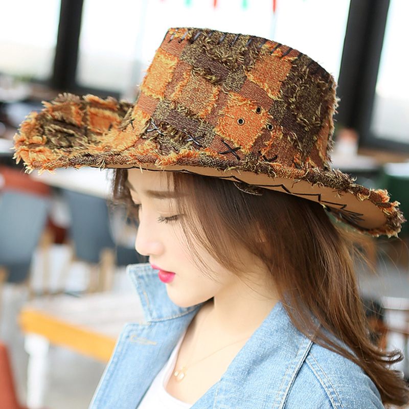 Sunblock hats for men and women with large bristles Western cowboy hats