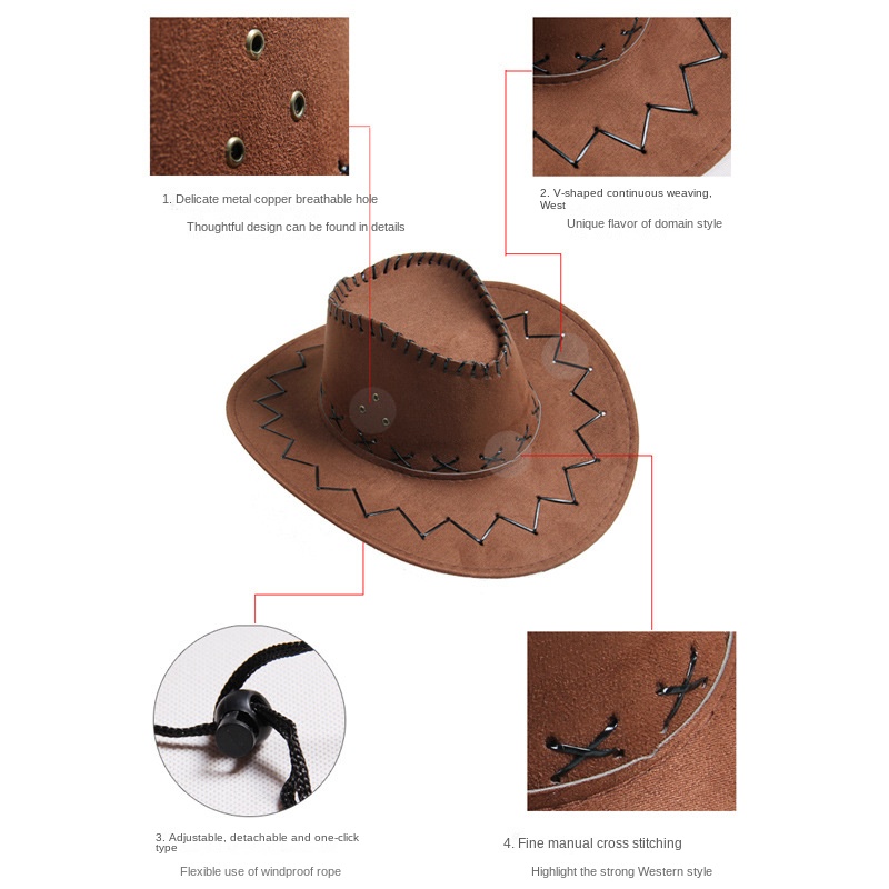 Sunblock hats for men and women with large bristles Western cowboy hats