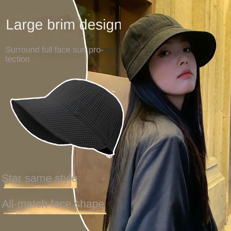 Sunscreen fisherman hat round face big head around the sun cap