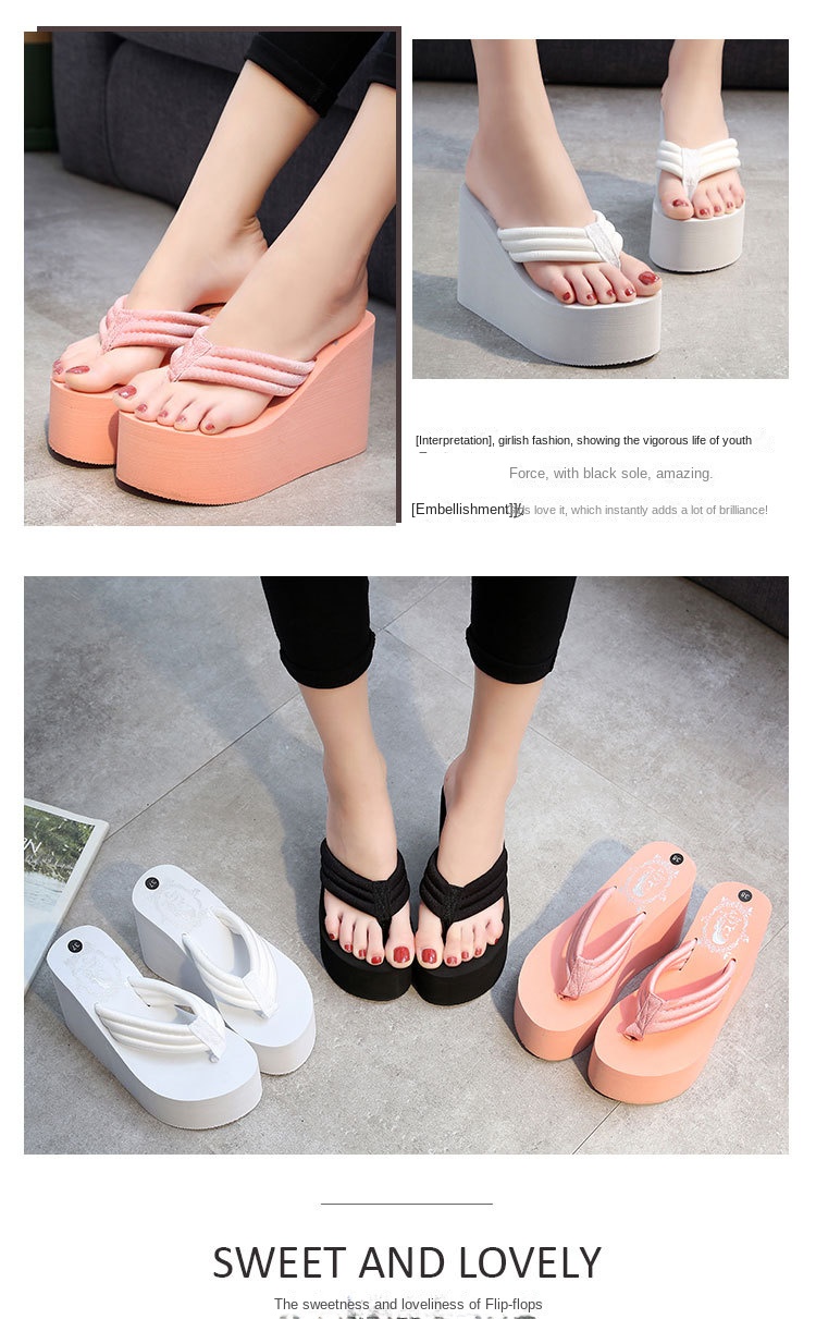 Super high heels and thick flip flops