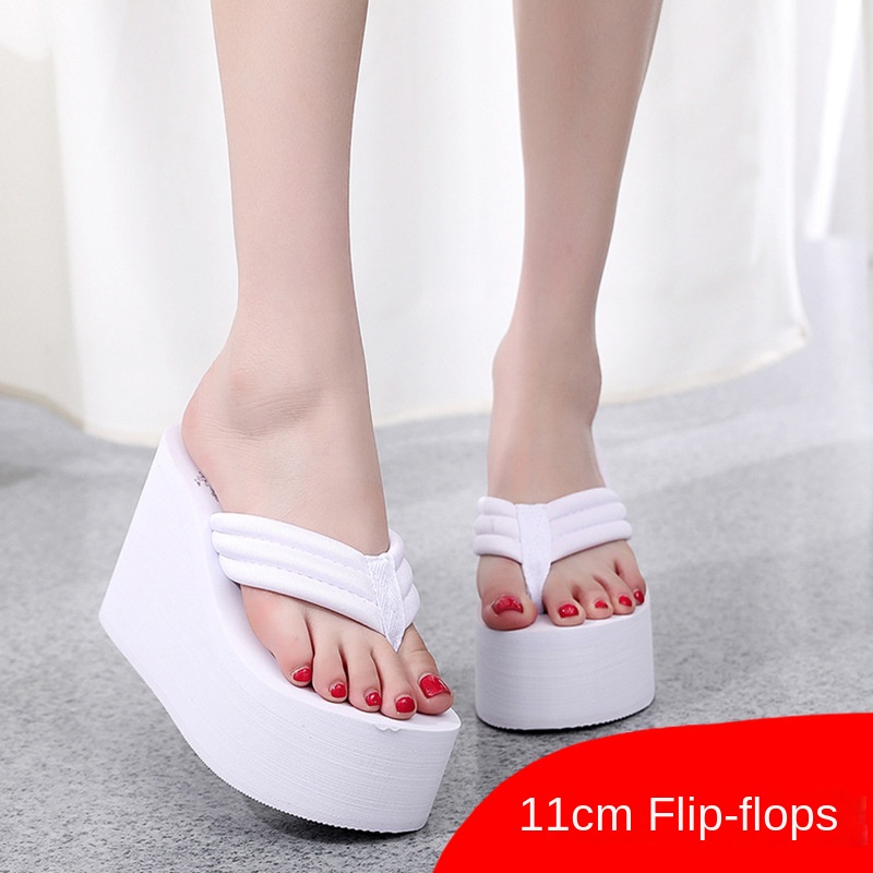 Super high heels and thick flip flops