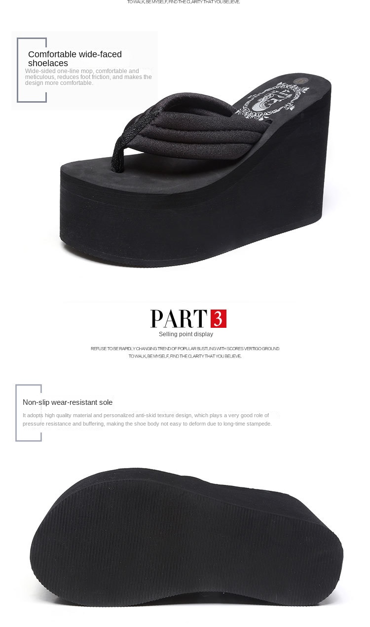 Super high heels and thick flip flops