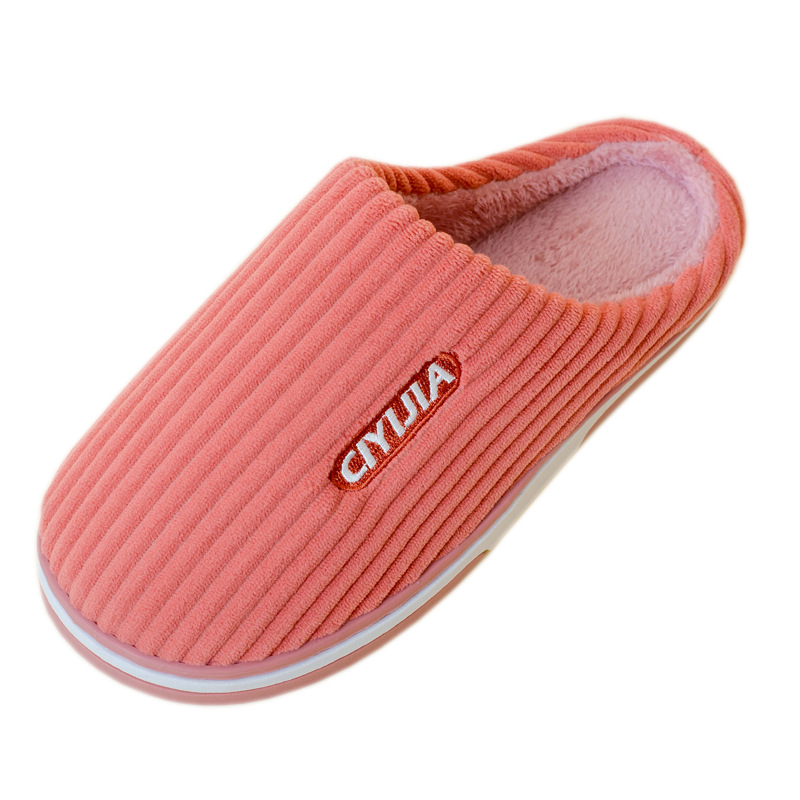 Thickened non-slip plush heavy-soled cotton slippers