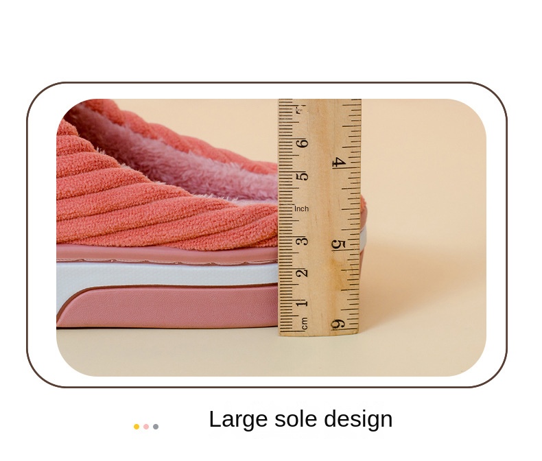 Thickened non-slip plush heavy-soled cotton slippers